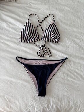 Jack Wills Striped Triangle Bikini Set